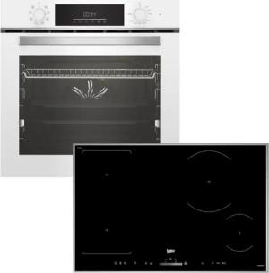BEKO Backofen-Set SteamShine® Teleskopauszug + Induktionskochfeld PowerBoost autark 80cm