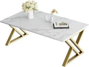 LuxusKollektion Couchtisch Wohnzimmertisch Teetisch rechteckig gold Modern 100x40x45cm