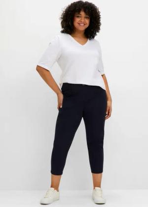 Sheego Schmale 7/8-Hose mit Gummibund, tiefblau, Gr.42