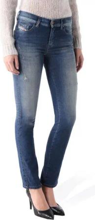 Diesel Straight-Jeans Diesel Sandy 084BI Stretch Damen Jeans Hose Slim Straight