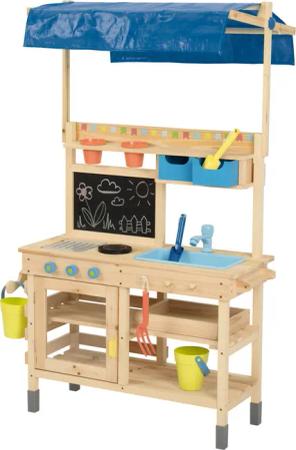 Playtive Matschküche, aus Echtholz mit Dach