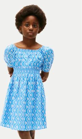 Tommy Hilfiger Sommerkleid KG0KG08473 S Blau Regular Fit
