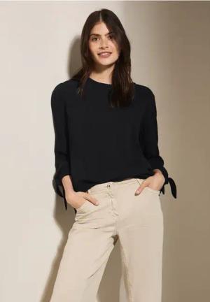 Cecil Damen Musselin Bluse in Schwarz, Gr: XXL