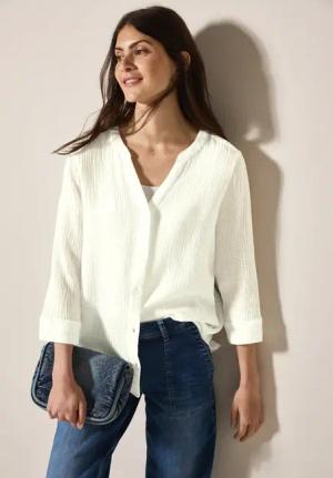 Cecil Damen Musselin Bluse in Weiß, Gr: XL