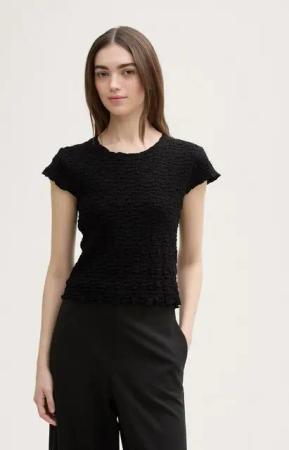 TOM TAILOR Denim Blusentop Cropped Crinkle Bluse