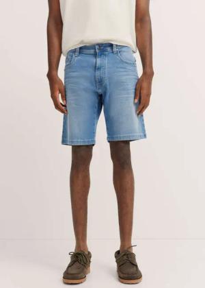 Bermuda im Used-Wash-Design in blau