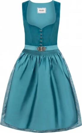 Dirndl Indira (petrol, Gr. 40) von Stockerpoint Heimatgwand für Damen, 40% Baumwolle, 60% Polyester