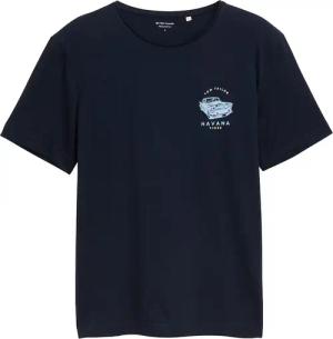 TOM TAILOR Herren T-Shirt mit Print, blau, Uni, Gr. S