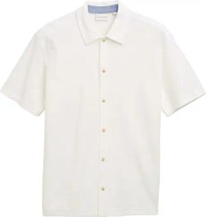 TOM TAILOR Herren Regular Fit Kurzarmhemd aus Jersey, weiß, Uni, Gr. XXXL