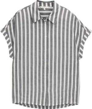 TOM TAILOR Damen Loose Fit Bluse mit Streifenmuster, blau, Gestreift, Gr. 36
