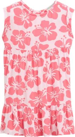 TOM TAILOR Mädchen Mini-Kleid mit Blumenmuster, rosa, Geblümt, Gr. 116/122