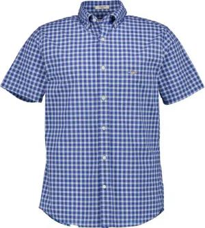Gant Herren Kurzarmhemd blau kariert
