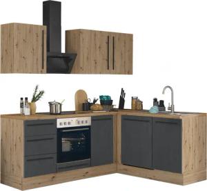 KOCHSTATION Winkelküche "Florida, Stellbreite 220x175 cm", wahlweise mit E-Geräten, mit Softclose für Türen und Schubkästen