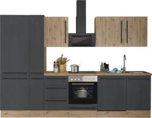 KOCHSTATION Küchenzeile "Florida", Breite 310 cm, wahlweise mit E-Geräten,Softclose für Türen/Schubkästen