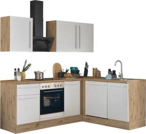 KOCHSTATION Winkelküche "Florida, Stellbreite 220x175 cm", wahlweise mit E-Geräten, mit Softclose für Türen und Schubkästen