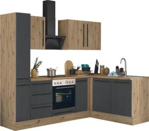 KOCHSTATION Winkelküche "Florida, Stellbreite 240x165 cm", wahlweise mit E-Geräten, mit Softclose für Türen und Schubkästen