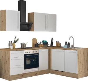 KOCHSTATION Winkelküche "Florida, Stellbreite 220x175 cm", wahlweise mit E-Geräten, mit Softclose für Türen und Schubkästen