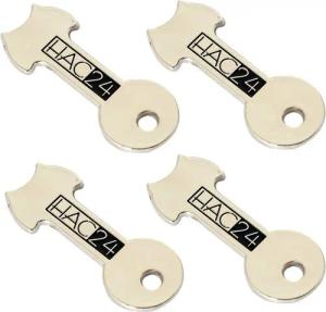 HAC24 Schlüsselanhänger Einkaufswagenchip Einkaufchip Abziehbarer Einkaufswagenlöser (4-tlg), Metall, Löst Einkaufswägen ohne Münze oder Chip