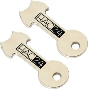 HAC24 Schlüsselanhänger Einkaufswagenchip Einkaufchip Abziehbarer Einkaufswagenlöser (2-tlg), Metall, Löst Einkaufswägen ohne Münze oder Chip