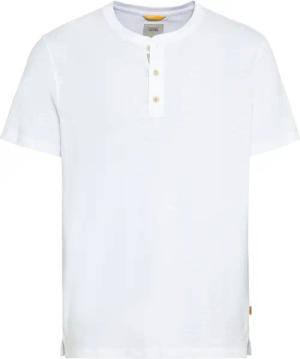 camel active T-Shirt mit Serafino-Kragen in melierter Optik