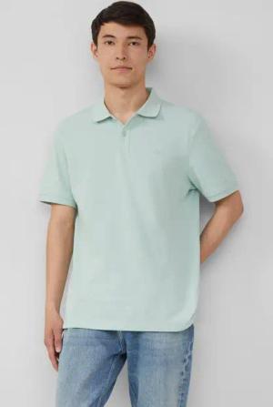 s.Oliver Kurzarmshirt Poloshirt aus Baumwollpiqué Logo