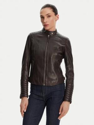 Serge Pariente Lederjacke Louise Braun Slim Fit