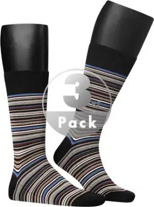 Falke Herren Socken schwarz Baumwolle & Mix Gestreift