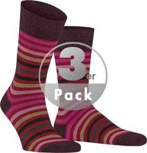Falke Herren Socken rot,multicolor Schur-Wolle Gestreift
