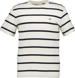 Gant Herren T-Shirt weiß gestreift