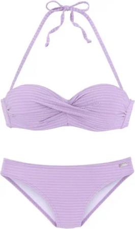Venice Beach Bügel-Bandeau-Bikini aus edler Strukturware