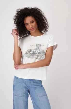 Monari T-Shirt Shirt Cowboy Stiefel Mit Rundhalsausschnitt