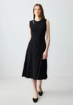 Jimmy Key Minikleid Slim Fit ronde hals gebreide zwarte jurk