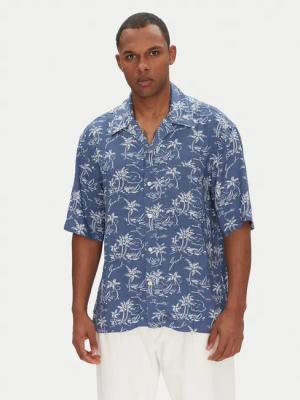 Gant Hemd Island Print 3250071 Blau Relaxed Fit