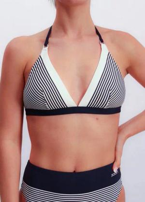 JOOP! Triangel-Bikini-Top Stripes, Träger zum Binden, Streifen-Design