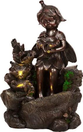 BIRENDY Zimmerbrunnen Zimmerbrunnen mit LED, 57cm Springbrunnen Krüge (Brunnen 14 Elfe)