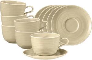 Seltmann Weiden Cappuccinotasse Terra Milchkaffeetassen mit Untertassen 400 ml, Porzellan