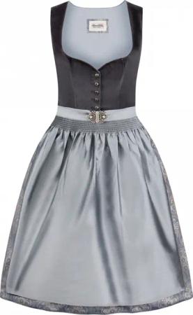 Dirndl Indira (graphit, Gr. 36) von Stockerpoint Heimatgwand für Damen, 40% Baumwolle, 60% Polyester