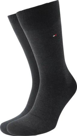 Tommy Hilfiger 2-Pack Socken Birdseye Schwarz - Größe 43-46