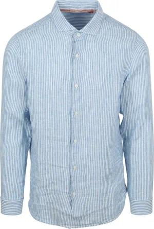 Superdry Shirt Linen Vacation Azure Blue Stripe - Größe 3XL