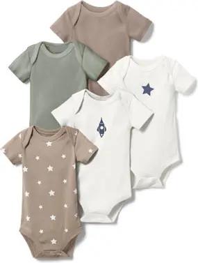Tchibo - 5 Kurzarmbodys - Baby - Gr. 74/80 - blau
