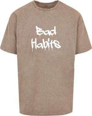 Merchcode T-Shirt "Merchcode Herren Bad Habits Acid Washed Heavy Oversized Tee", (1 tlg.)
