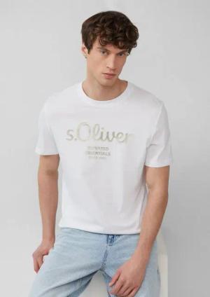 s.Oliver Kurzarmshirt T-Shirt mit Logo-Print Artwork