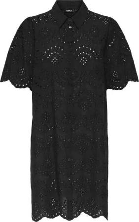 Only Kurzes Kleid - ONLVALAIS S/S DRESS WVN NOOS - XS bis M - für Damen - Größe S - schwarz