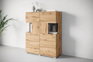 INOSIGN Highboard "Kenia", (1 St.), Modernes Highboard mit Glastüren, Breite 100 cm