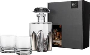Eisch Germany Gläser-Set "GENTLEMAN, Made in Germany", (Set, 3 tlg., 1 Whiskykaraffe, 2 Whiskybecher im Geschenkkarton), mundgeblasen, in Handarbeit mit echtem Platin veredelt, 3-teilig
