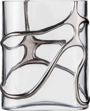 Eisch Germany Dekovase "Stargate", handbemalt mit Platinbeschichtung