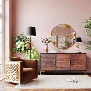 Kare Design Wandspiegel "Wandspiegel Pieces Gold Ø100cm"