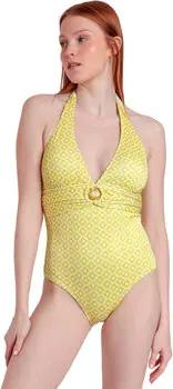 Admas Badeanzug Einteiliger vorgeformter Neckholder-Badeanzug Scarf