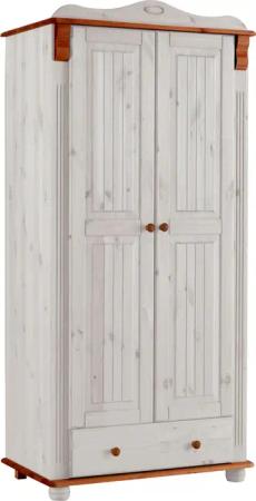 Home affaire Kleiderschrank "Adele", (4 Breiten: 92/130/169/207 H/T ca. 191/54 cm), aus massiver Kiefer,Spiegel beim 4-und 5-trg.Schrank, Innenausstattung