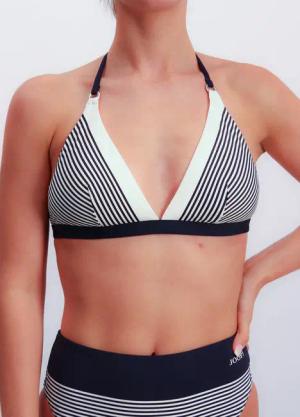 JOOP Triangel-Bikini-Top "Stripes", Träger zum Binden, Streifen-Design